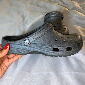 Womens Crocs Classic Glitter II Clog Black
